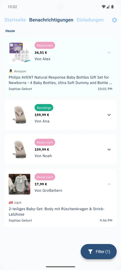 SmileBaby App - Echtzeit-Benachrichtigungen