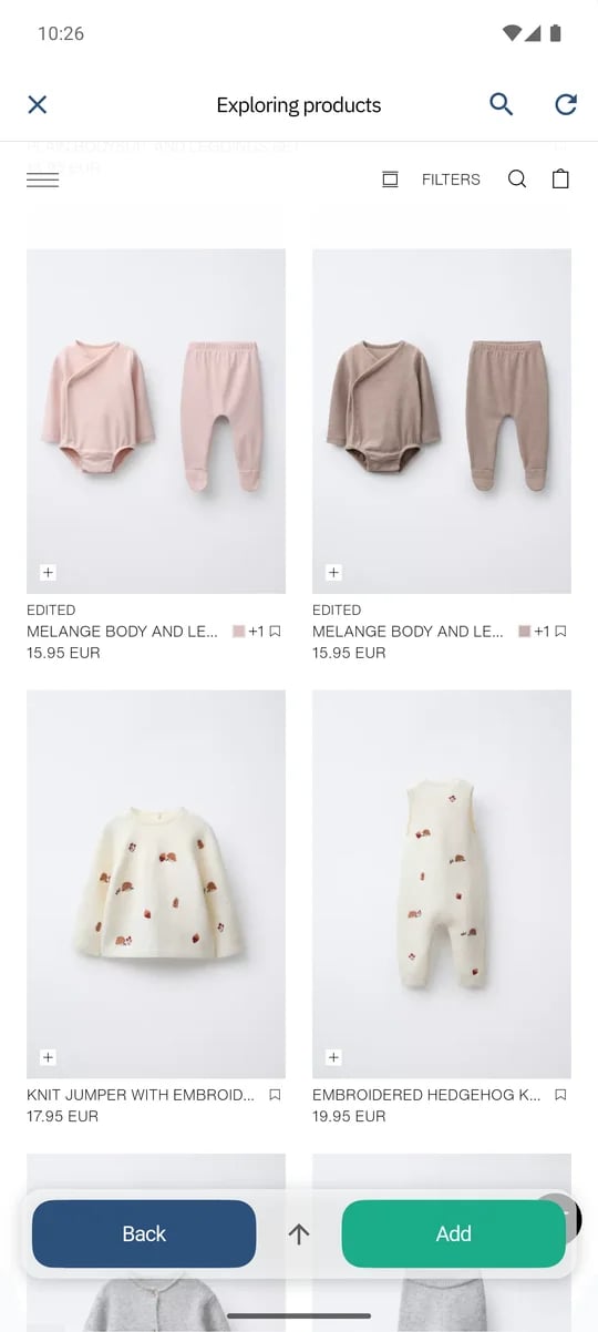 SmileBaby app - Explorar tiendas online y guardar regalos