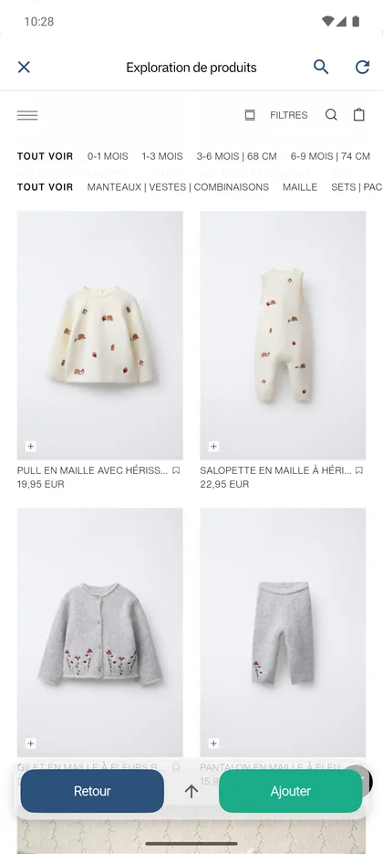 App SmileBaby - Explorer les boutiques en ligne et enregistrer les cadeaux