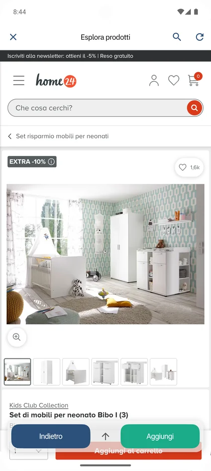 App SmileBaby - Impostazione della valuta