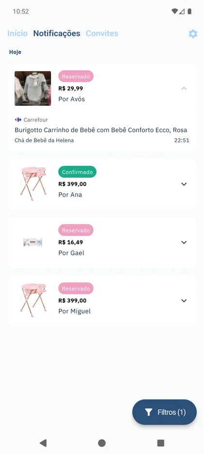 App SmileBaby - Notificações em tempo real