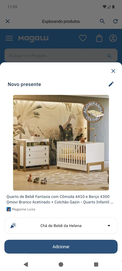 App SmileBaby - Explorar lojas online e salvar presentes